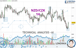 NZD/CZK - 1 uur