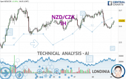 NZD/CZK - 1 uur