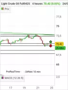 WTI CRUDE OIL - 4 uur