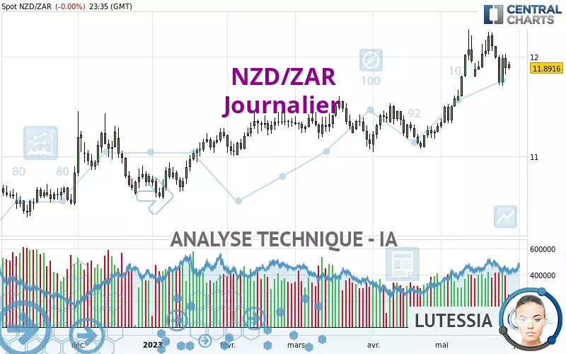 NZD/ZAR - Journalier