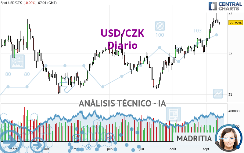 USD/CZK - Journalier