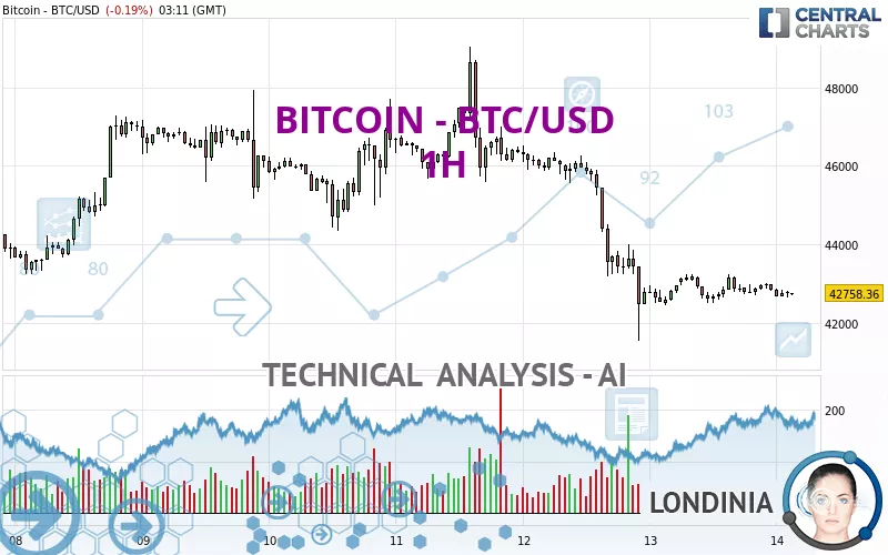 BITCOIN - BTC/USD - 1H - Technical analysis published on 01/14/2024 (GMT)