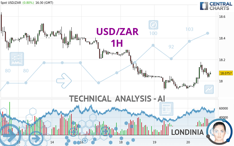 USD/ZAR - 1 uur