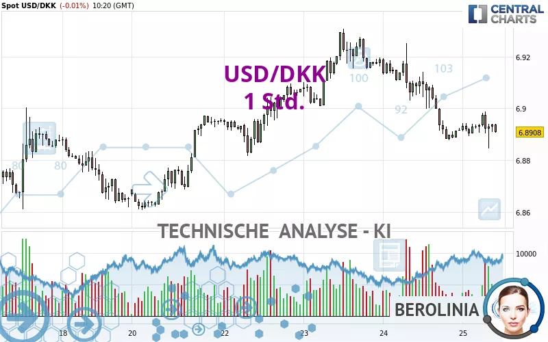 USD/DKK - 1 Std.