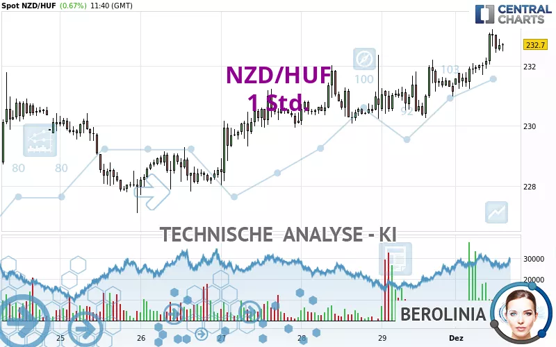 NZD/HUF - 1 Std.