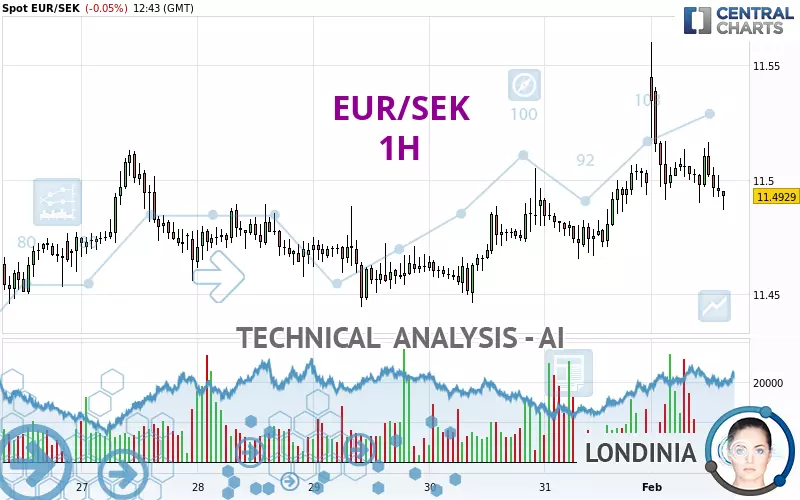 EUR/SEK - 1 Std.