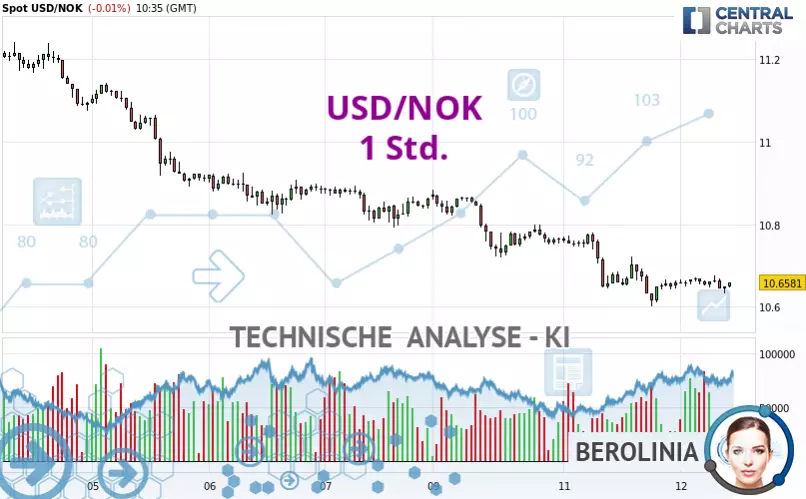 USD/NOK - 1 Std.