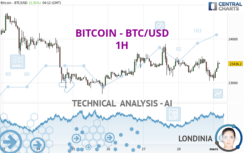 BITCOIN - BTC/USD - 1H - Technical analysis published on 03/01/2023 (GMT)